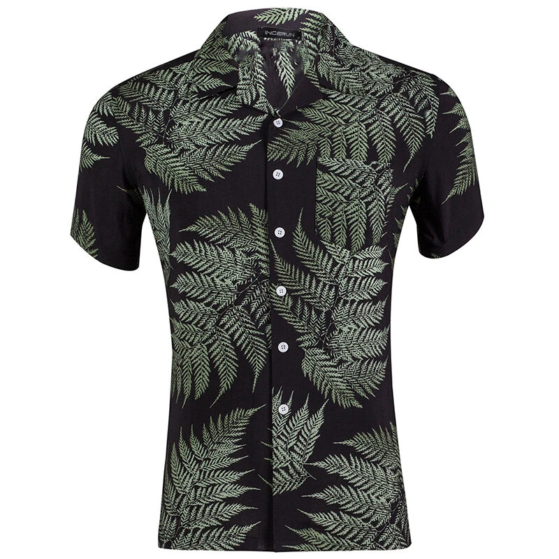 (image for) Mens Beach Shirts Hawaiian Holiday Short Sleeve Breathable Baggy Fancy Outdoor Camping Hiking Beach